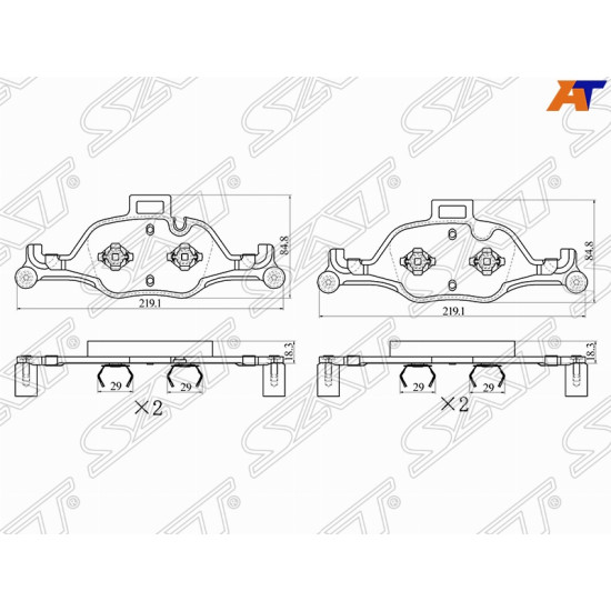 Колодки тормозные перед BMW 7 G11/G12 15-20/X3 G01/F97 18-/X5 G05/F95 18- SAT