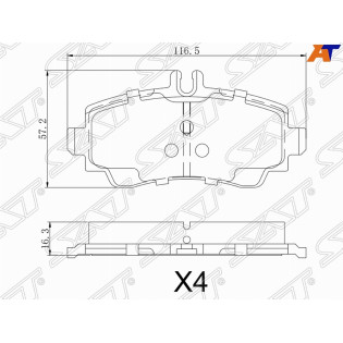 Колодки тормозные перед MERCEDES A-CLASS W168 97-04 SAT