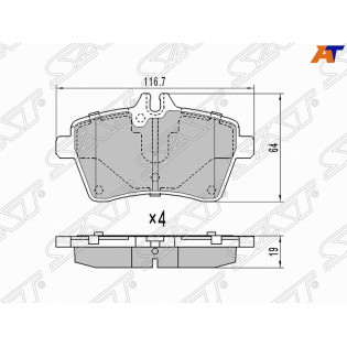 Колодки тормозные перед MERCEDES A-CLASS W169 04-/B-CLASS W245 05- SAT