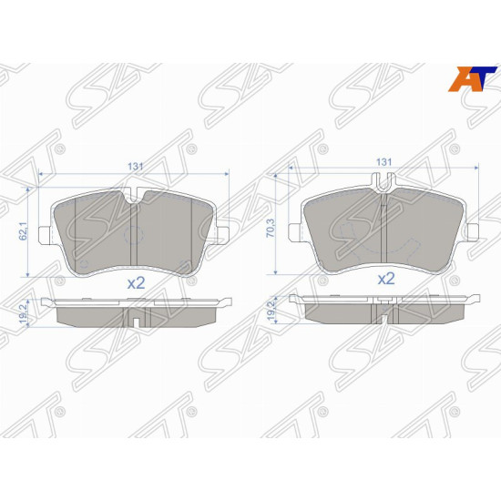 Колодки тормозные перед MERCEDES CL203/W203/S203/CL203/C208/C209 SAT