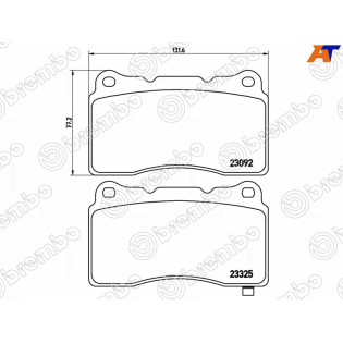 Колодки тормозные перед MITSUBISHI LANCER EVO 98-15/SUBARU IMPREZA WRX 01- BREMBO