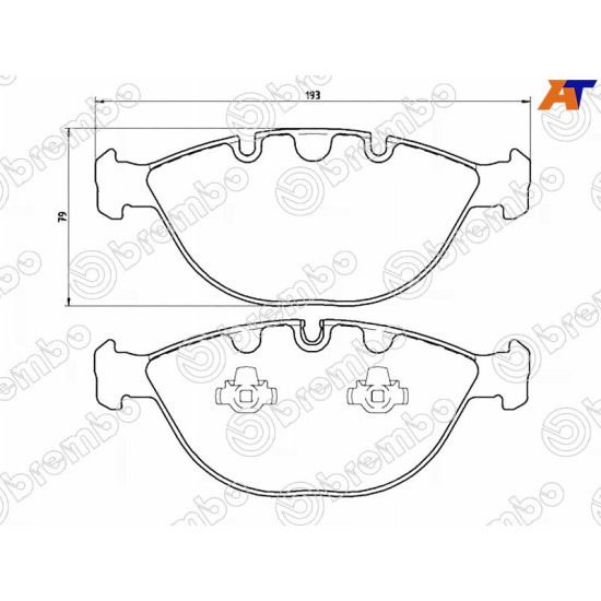 Колодки тормозные передн BMW X5 E53 4,4/4,8i BREMBO