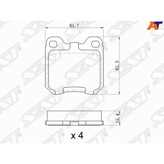 Колодки тормозные зад OPEL OMEGA A 86-94/OMEGA B 94-03/VECTRA B 95-02 SAT