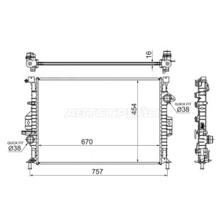 Радиатор FORD C-MAX /FOCUS 2,0D 10-/ MONDEO 2,0-2,5 D 07-15 / VOLVO S60/V70/XC60/XC70 07-16 / LAND R DENSO