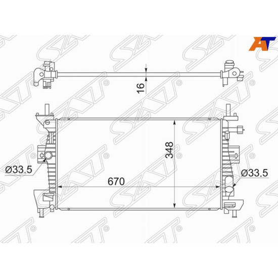 Радиатор FORD FOCUS III 1.6/1.8/2.0  11- (пластинчатый) SAT