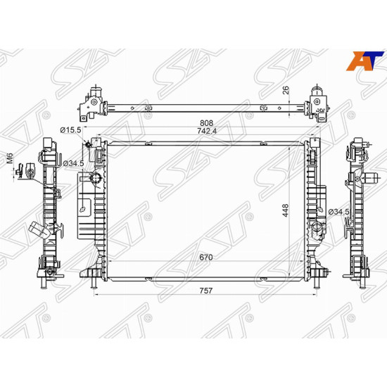 Радиатор FORD KUGA 2,0D/FOCUS 1,5 EcoBoost/2,0D 11- SAT