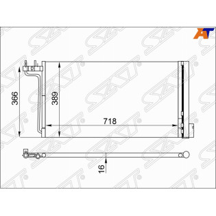 Радиатор кондиционера FORD FOCUS III 14-/C-MAX 15- SAT