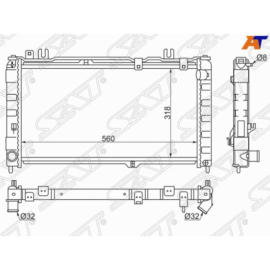 Радиатор LADA GRANTA 12-(трубчатый) SAT