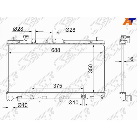 Радиатор Subaru Legacy 03-09 / Outback 03-09 / Legacy B4 03-09 SAT